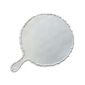 Melamine Pearl platter handle round  white