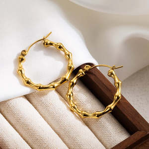 Christmas: Flying Saucers bambo hoop Earrings 18 k