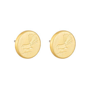Christmas: Round fantail earrings gold
