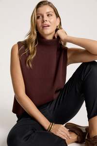 Eb Ive: Eb+Ive Zara knit vest Mahogany