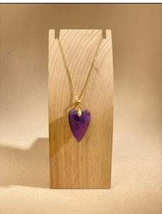 Sale 1: Flying Saucers heart Necklace green Amethyst