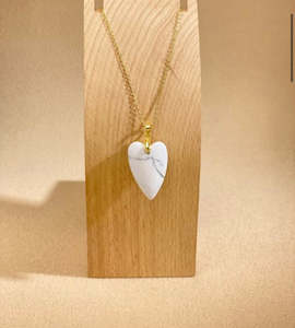Flying Saucers heart Necklace white turquoise