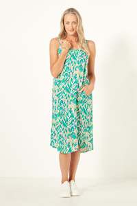 Lemon Tree Design 1: Lemon Tree Maddie Dress Teal print