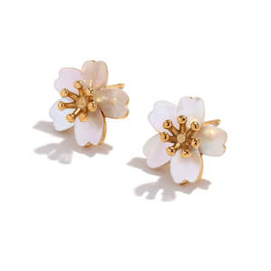 Flying Saucers Jewellery 1: Flower mother of pearl Earrings