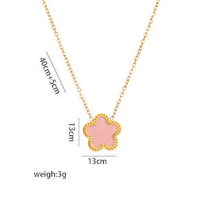 Flying Saucers Jewellery 1: Flying Saucers Flower pink 18 k Gold plated necklaces black