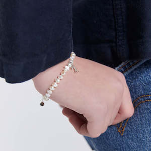 Karen Walker mini girl with pearls bracelet Stirling silver