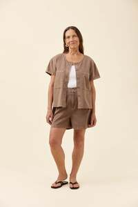 Isleof Mine Preston buttoned top Taupe