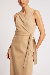 Eb Ive: Eb +IveDusk Denim wrap dress Dune