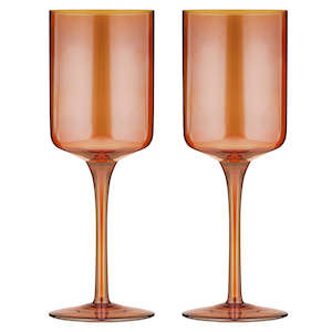 Drinks And Glasses: Ladelle Verity Amber 2pk Wine Glass