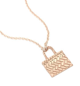Little Taonga: Little Taonga Kete Necklace Rose Gold