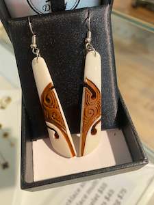 Flying Saucers Bone earrings 70mm drop