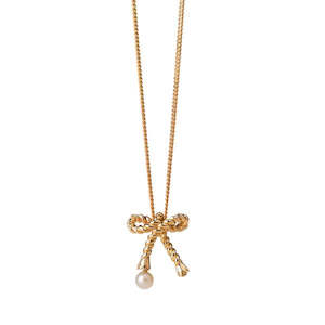 Karen Walker: Karen Walker Love Knot Necklace 9 Carat  Gold yellow Gold