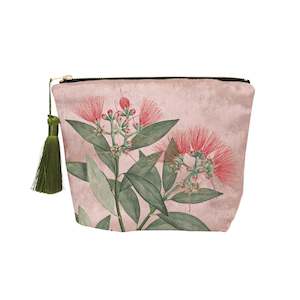 Kiwi Velvet cosmetic bag pohutukawa
