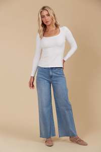 Isle Of Mine: Isle of mine Naira  scoop neck top ivory