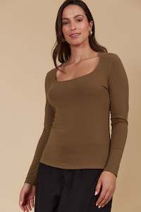 Isle of mine Naira  scoop neck top Toffee