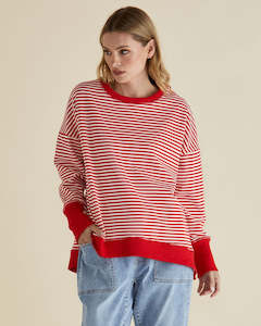 Betty Basics Cove Sweat Red Stripe