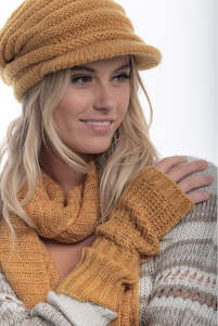 Knitwear: Boho fingerless glovesmustard