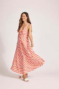 Eb & Ive Treville striped tank maxi Coral