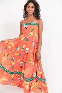 Brands: Haven Cabana tank maxi dress brasil coral