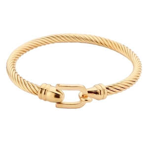 Flying Saucers twisted cable bracelet gold