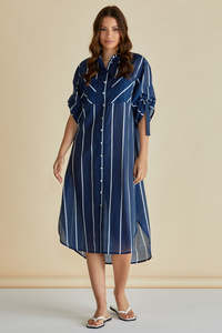 Betty Basics Hayman shirt dress navy