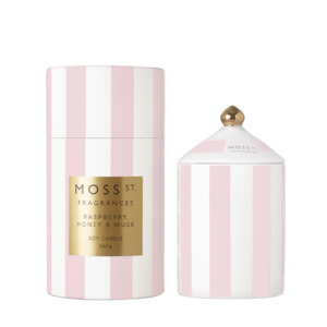 Moss St. Ceramic Large Candle 360g - Raspberry Honey Musk