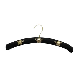 Coats And Jackets: Le Forge Velvet Bee Coat Hanger - Black/Gold