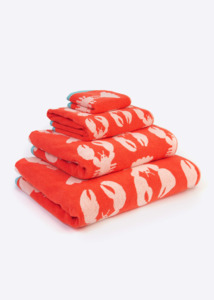 Bathroom: Anorak Organic Cotton Towels - Lobster