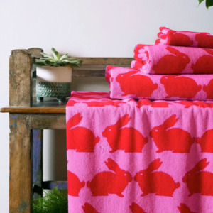 Bathroom: Anorak Organic Cotton Towels - Kissing Rabbits