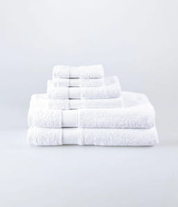 Bathroom: M. M Linen Pure Essentials Towel Bundle - White