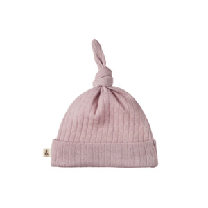 Nature Baby Merino Essential Knotted Beanie Pointelle - Lilac