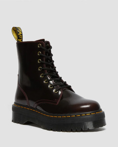 Footwear: Dr Marten's Jadon 8 Zip Boot - Cherry Red