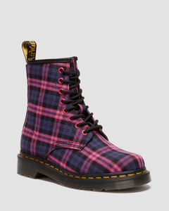 Footwear: Dr Martens 1460 Pink Tartan Lace Up Boots