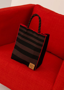 Pol: POL Kline Knit Tote - Choc/Black/Red