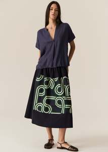 Pol: POL Alter Patch Skirt - Ink Alter
