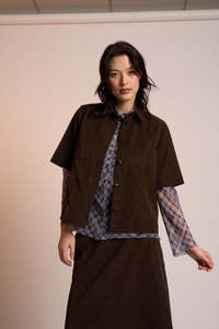 Siren Clothing: Neris Dylan Shacket - Carob