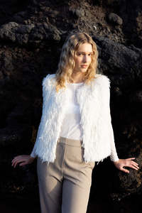 Siren Clothing: Neris Wilde Gilet - Egret