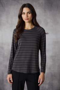 Lania The Label: Lania The Label Astro Top - Carob/Black Stripe