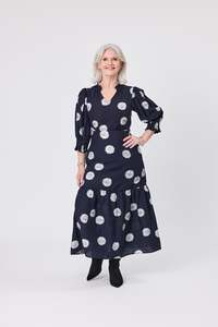 Lemon Tree April Dress - Black Dot