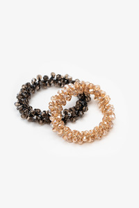 Antler Crystal Hair Tie Set - Coffee