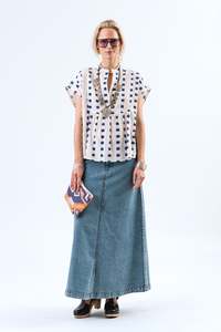 Lollys Laundry: Lollys Laundry Luna Maxi Skirt - Blue