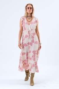 Lollys Laundry: Lollys Laundry SamoLL Midi Dress SL - Pink