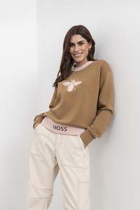 Mi Moso Band Logo Sweat - Brown/Pink