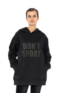 Sweatshirts Hoodies: NOM*d Don't Shoot Hoodie - Black Screen Print