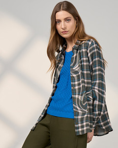Madly Sweetly: Madly Sweetly Illusion Shirt - Khaki Multi