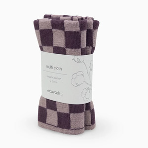 Ecovask Multi Cloth 2pk - Grape/Orchid Chequer