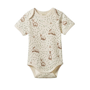 Nature Baby: Nature Baby Short Sleeve Bodysuit - Rabbity Print