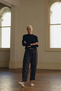 Meg By Design: Meg By Design Leon Pant Linen - Brown Stripe
