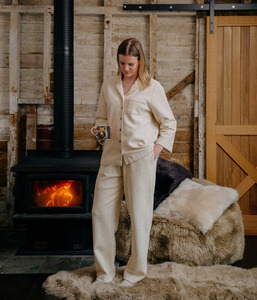 MM Linen Willow Waffle Pants - Ecru