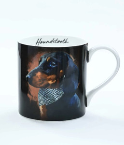 MM Linen Bone China Mug - Houndstooth